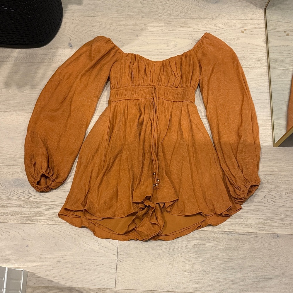 Elegant Orange Off-Shoulder Jumpsuit